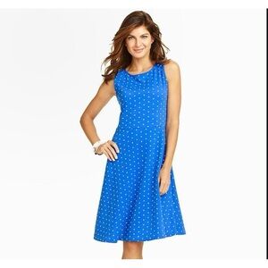 Talbots Cobalt Blue polka dot dress medium